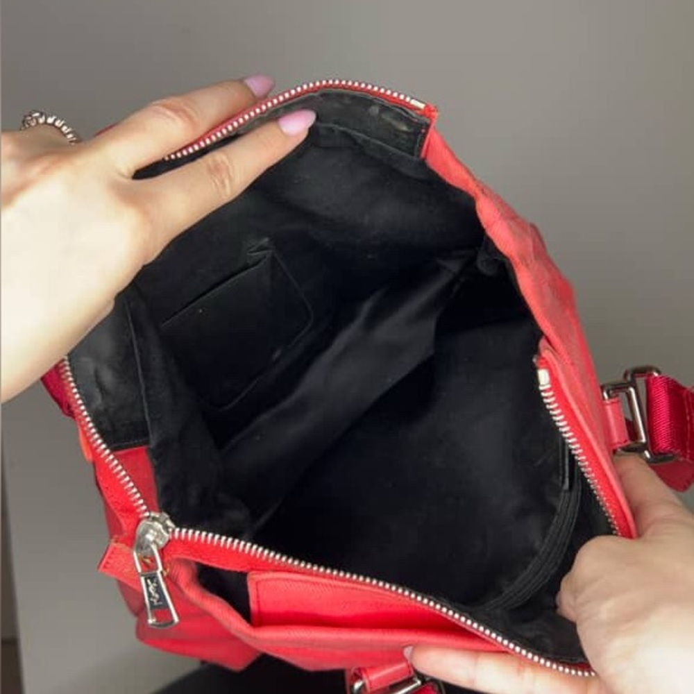 YSL Red Canvas Tote Bag with Leather Logo – Preloved with Tags - Picture 6 of 6